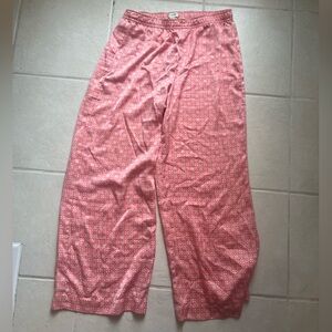 JCREW Satin pink patterned Pajama PJ pants